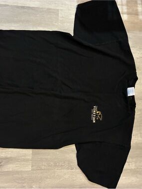 Gildan Black Short Sleeve Tee with Small Gold Chest Logo